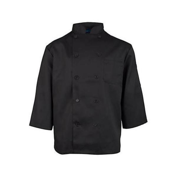 Kng XL Men's Black 3/4 Sleeve Chef Coat 1660XL